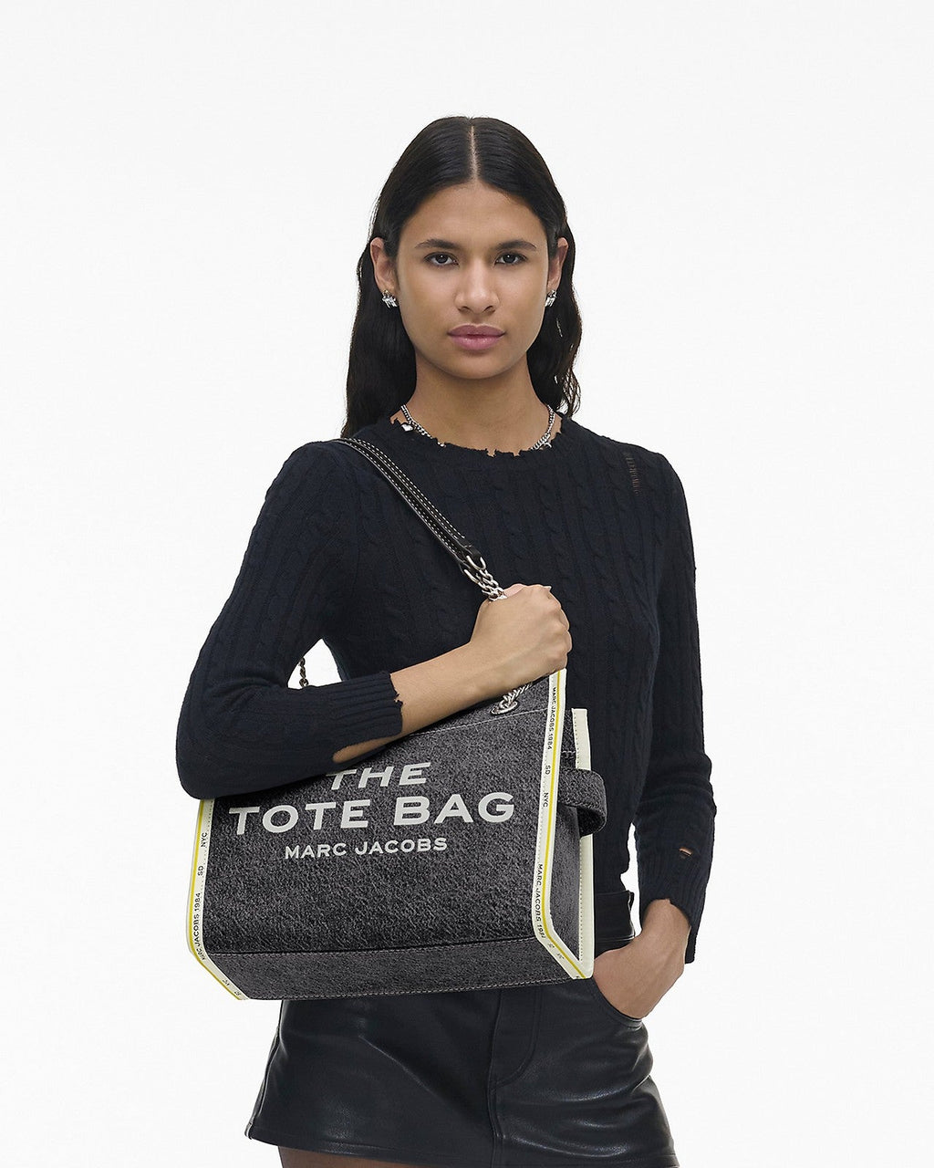 The Denim Chain Medium Tote Bag